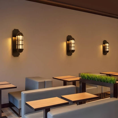 Inspired by Telephone Booth Retro Iron and Glass LED Sconce Light