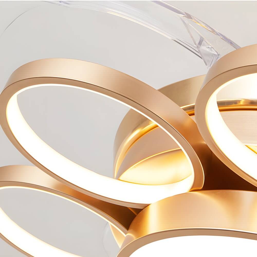 Invisible Silent Ceiling Fan Ring Remote LED Chandelier