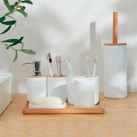 kit lavabo, kit banheiro, kit lavabo bambu, kit lavabo completo, kit lavabo ceramica, kit lavabo branco, kit saboneteira e difusor,