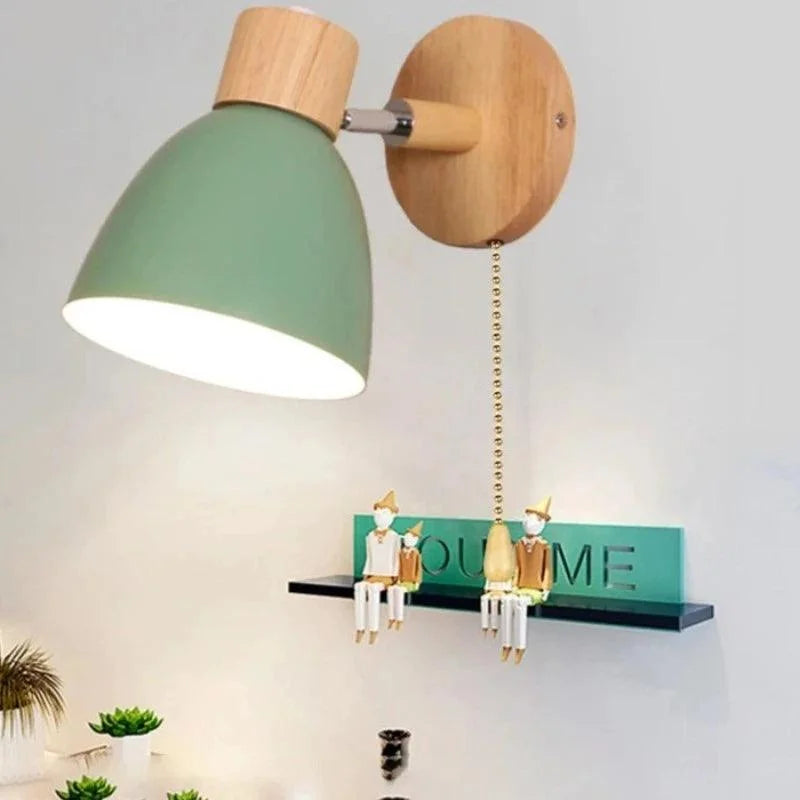 Wooden Adjustable Indoor Wall Light