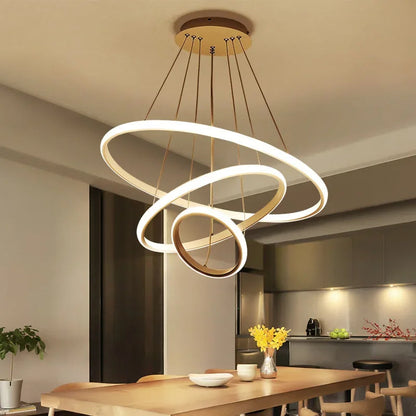 Triple LED Circular Pendant Chandelier