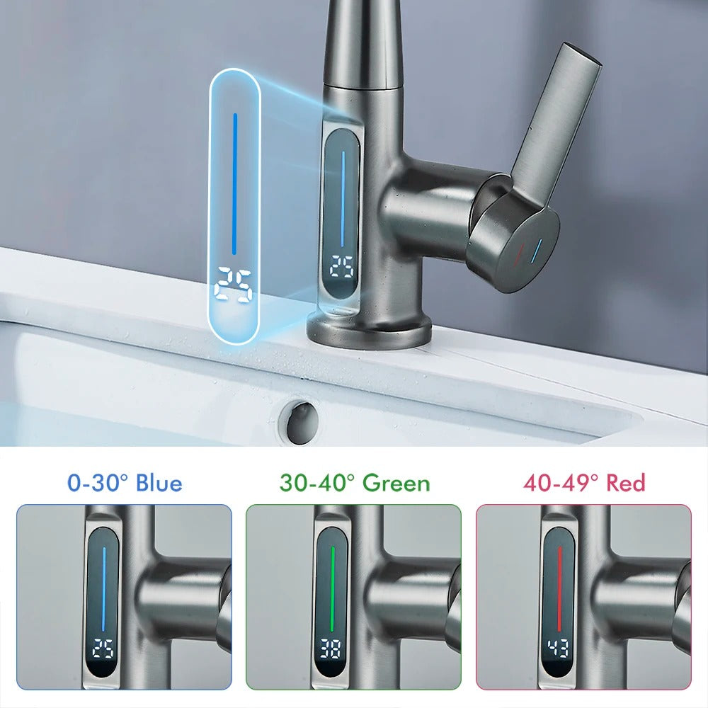 Digital Waterfall Monobloc Bathroom Tap