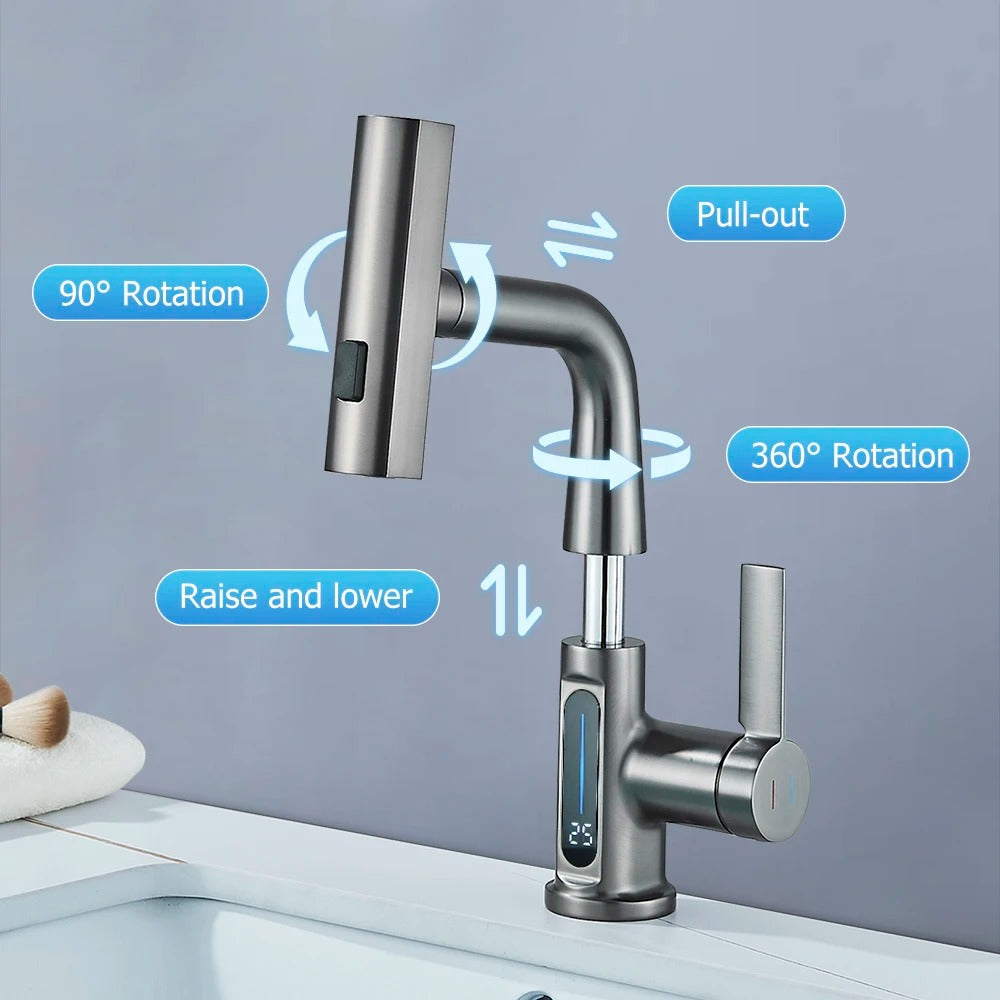 Digital Waterfall Monobloc Bathroom Tap