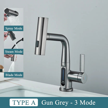 Digital Waterfall Monobloc Bathroom Tap