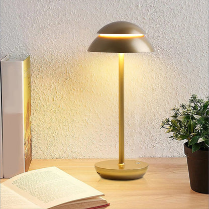 Modern Rechargeable Metal Double Head Cordless Table Lamp Touch on/off