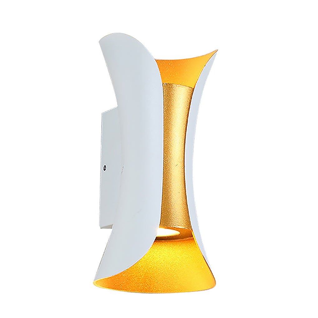 Appliques murales extérieures modernes et étanches à LED incurvées avec éclairage vers le haut et vers le bas