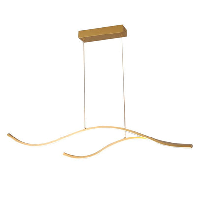 Curved LED Pendant Light Wavy LED Metal Ceiling Light