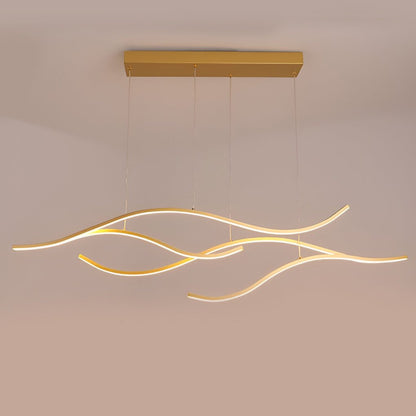 Curved LED Pendant Light Wavy LED Metal Ceiling Light