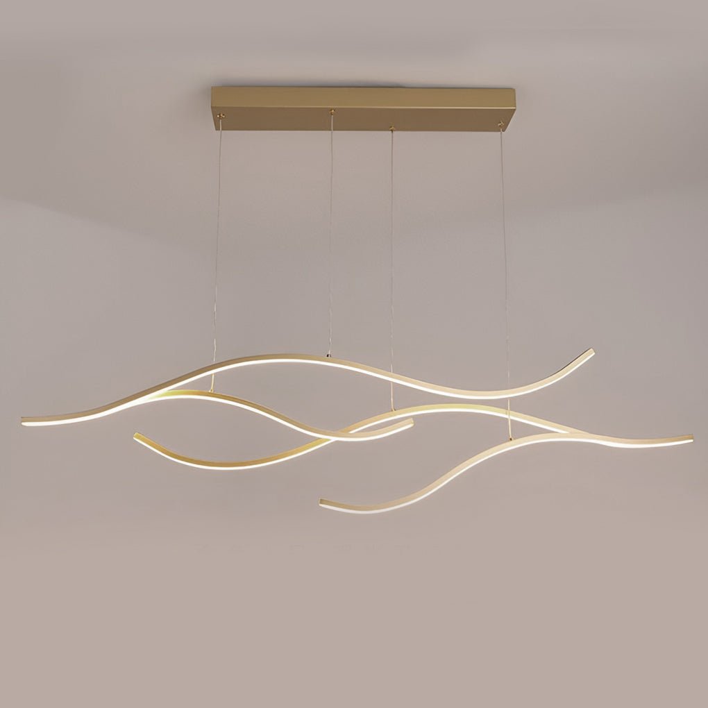 Curved LED Pendant Light Wavy LED Metal Ceiling Light