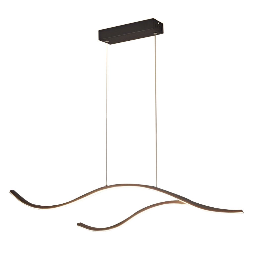 Curved LED Pendant Light Wavy LED Metal Ceiling Light