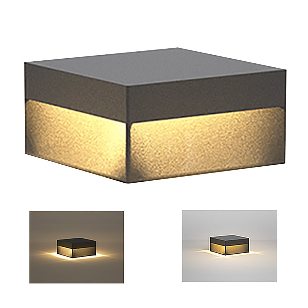 Lampes solaires carrées étanches modernes pour poteaux de clôture extérieurs.