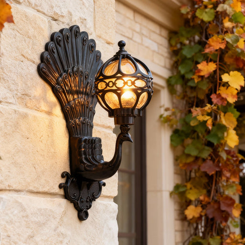 Applique murale Paon étanche style rétro européen en aluminium