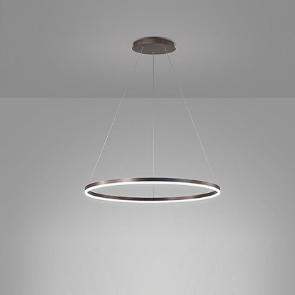 Black LED Ring Chandelier Modern Aluminum Ceiling Light