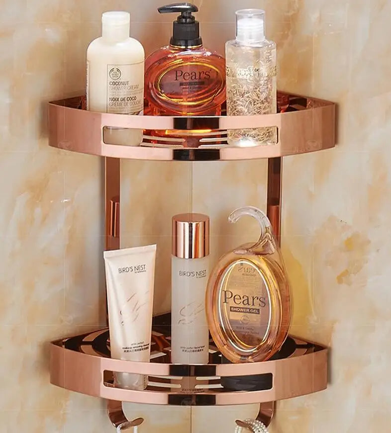 Gold Corner Bathroom Shelf