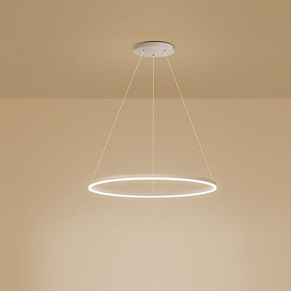 Black LED Ring Chandelier Modern Aluminum Ceiling Light