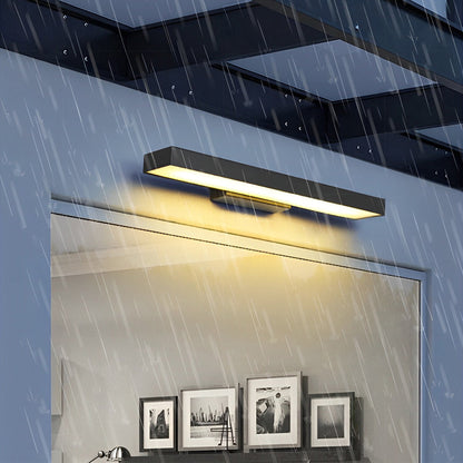 LED Linear Wall Light Outdoor Black Rectangular Lamp