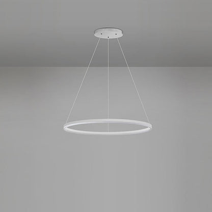 Black LED Ring Chandelier Modern Aluminum Ceiling Light